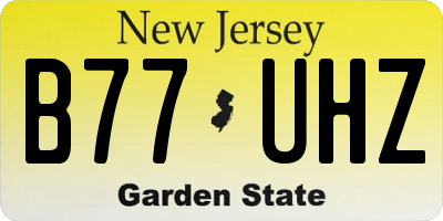 NJ license plate B77UHZ