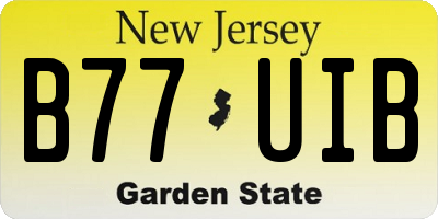 NJ license plate B77UIB
