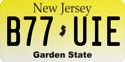 NJ license plate B77UIE