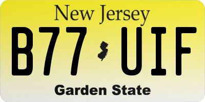 NJ license plate B77UIF