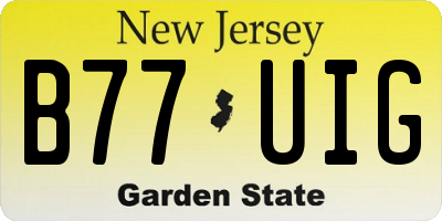 NJ license plate B77UIG