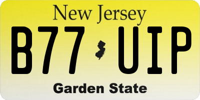 NJ license plate B77UIP