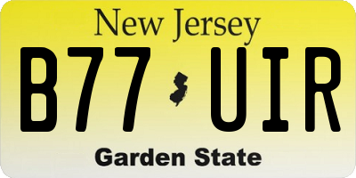 NJ license plate B77UIR