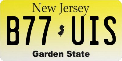 NJ license plate B77UIS