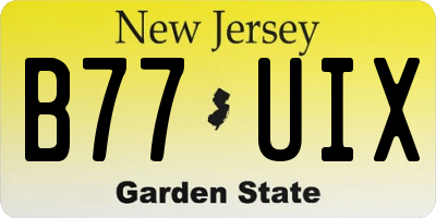 NJ license plate B77UIX