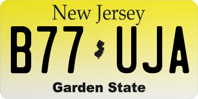 NJ license plate B77UJA