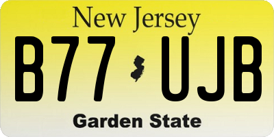 NJ license plate B77UJB