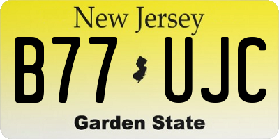 NJ license plate B77UJC