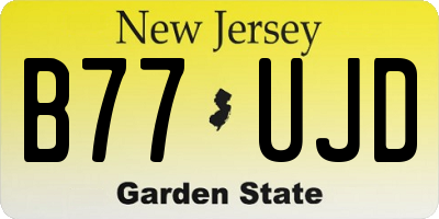 NJ license plate B77UJD