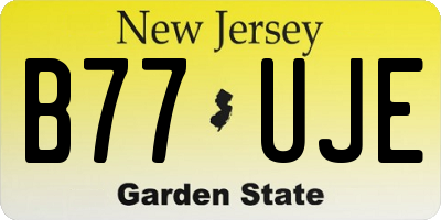 NJ license plate B77UJE