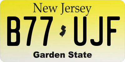 NJ license plate B77UJF