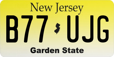 NJ license plate B77UJG
