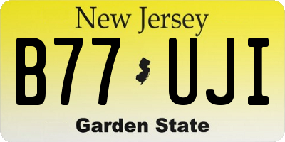 NJ license plate B77UJI