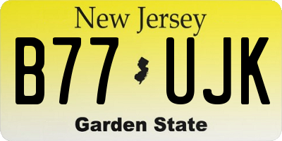 NJ license plate B77UJK