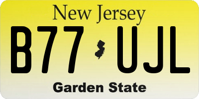 NJ license plate B77UJL