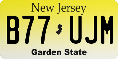 NJ license plate B77UJM