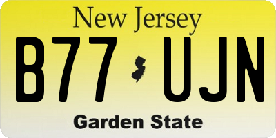 NJ license plate B77UJN