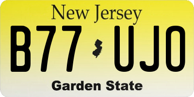 NJ license plate B77UJO