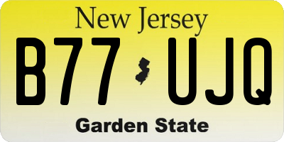 NJ license plate B77UJQ