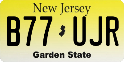 NJ license plate B77UJR