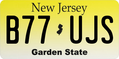 NJ license plate B77UJS