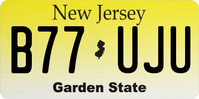 NJ license plate B77UJU
