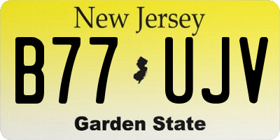 NJ license plate B77UJV