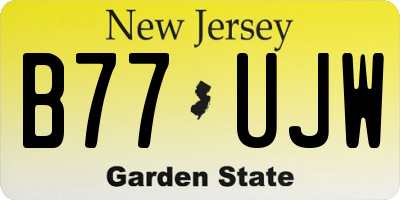 NJ license plate B77UJW