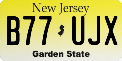 NJ license plate B77UJX