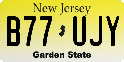 NJ license plate B77UJY