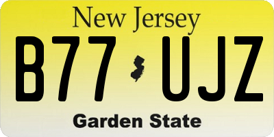 NJ license plate B77UJZ