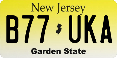 NJ license plate B77UKA