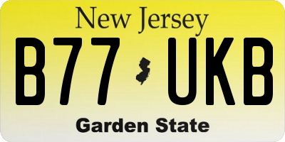 NJ license plate B77UKB