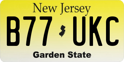 NJ license plate B77UKC