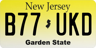 NJ license plate B77UKD