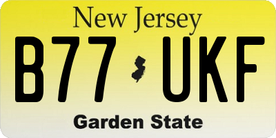 NJ license plate B77UKF