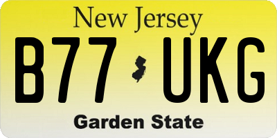 NJ license plate B77UKG