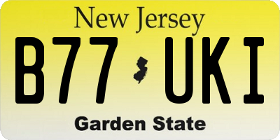 NJ license plate B77UKI