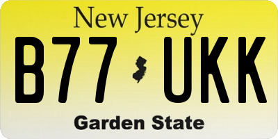 NJ license plate B77UKK
