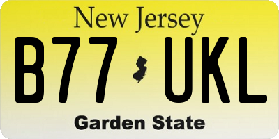 NJ license plate B77UKL