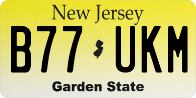 NJ license plate B77UKM