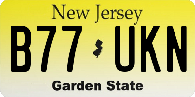 NJ license plate B77UKN