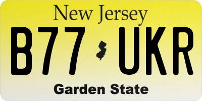 NJ license plate B77UKR