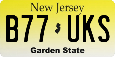 NJ license plate B77UKS