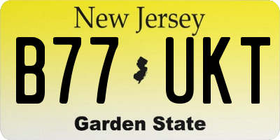NJ license plate B77UKT