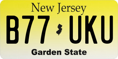 NJ license plate B77UKU