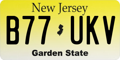 NJ license plate B77UKV
