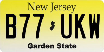NJ license plate B77UKW