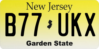 NJ license plate B77UKX