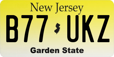 NJ license plate B77UKZ